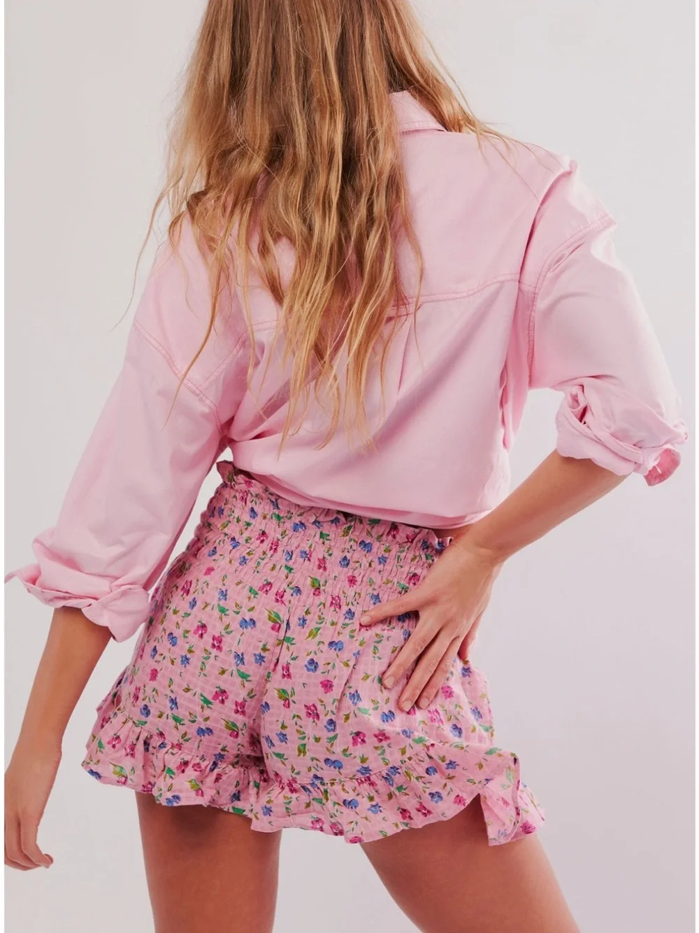 NWT Winston White Olivia Shorts in Fuchsia Combo, Pink Floral Ruffle Shorts - Picture 3 of 5
